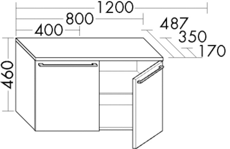 Burgbad Unterschrank Bel 460x400x350 Eiche Dekor Flanelle, USAY040RF2171 USAY040RF2171 von Burgbad