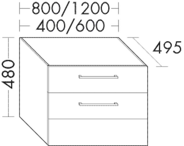 Burgbad Unterschrank Crono HGL 480x400x495 Anthrazit Hochglanz, USGI040F1804 USGI040F1804 von Burgbad