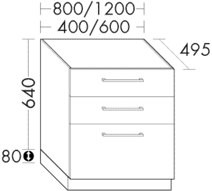 Burgbad Unterschrank Crono HGL 720x1200x495 Eiche Authentic, SEVM120F2303 SEVM120F2303 von Burgbad