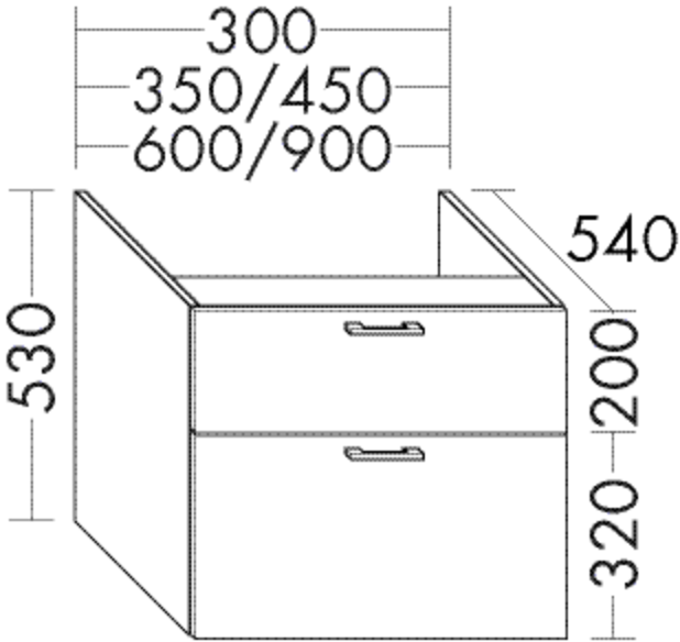 Burgbad Unterschrank Sys30 PG1 520x300x540 Hacienda Schwarz, WVIG030F2697 WVIG030F2697 von Burgbad