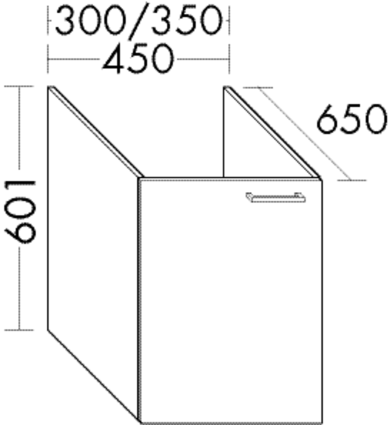 Burgbad Unterschrank Sys30 PG1 601x350x650 Weiß Matt, WVJB035LF1719 WVJB035LF1719 von Burgbad