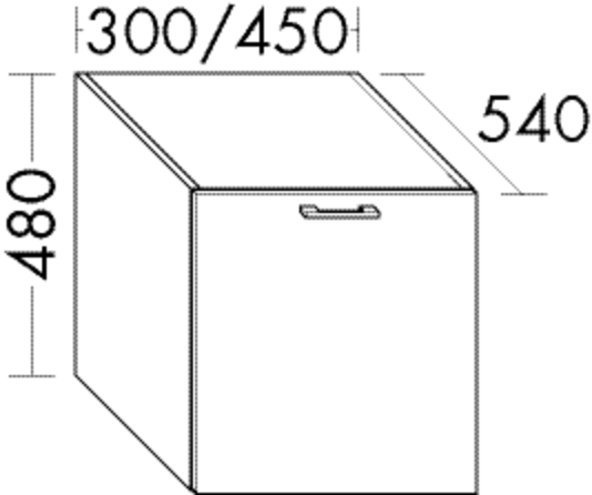 Burgbad Unterschrank Sys30 PG2 480x300x540 Weiß Hochglanz Rahmen, WUSB030F2223 WUSB030F2223 von Burgbad