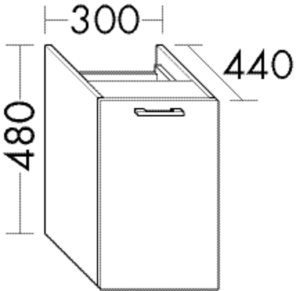 Burgbad Unterschrank Sys30 PG2 480x350x440 Weiß Hochglanz, WUYQ035461 WUYQ035461 von Burgbad