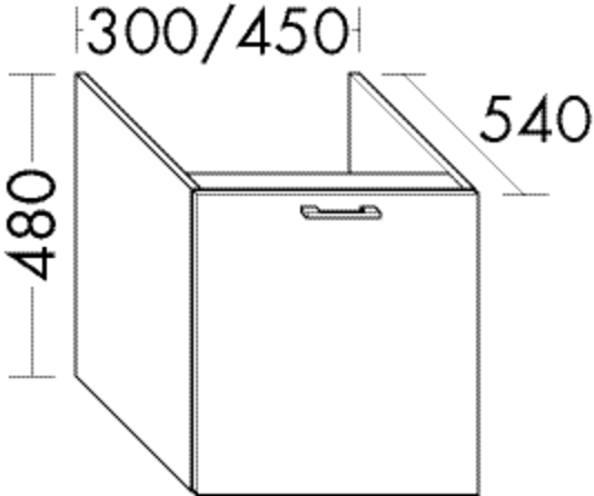 Burgbad Unterschrank Sys30 PG2 480x450x540 Eiche Dekor Cashmere Rahmen, UT046AF2234 UT046AF2234 von Burgbad