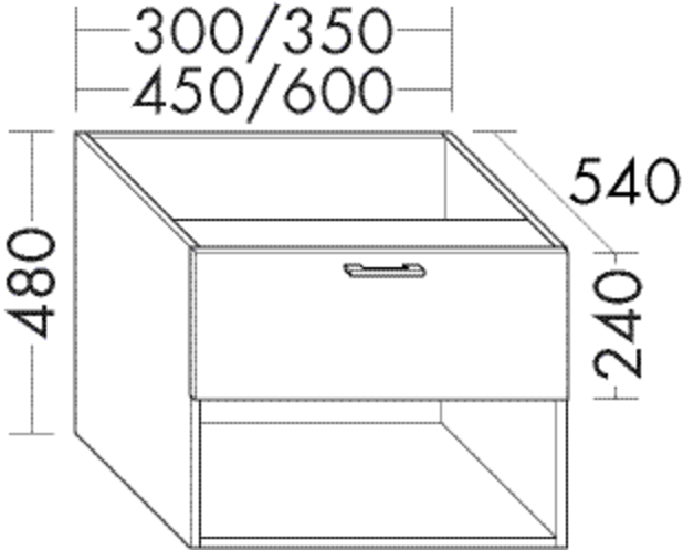 Burgbad Unterschrank Sys30 PG2 480x600x540 Weiß Hochglanz, WUYY060461 WUYY060461 von Burgbad