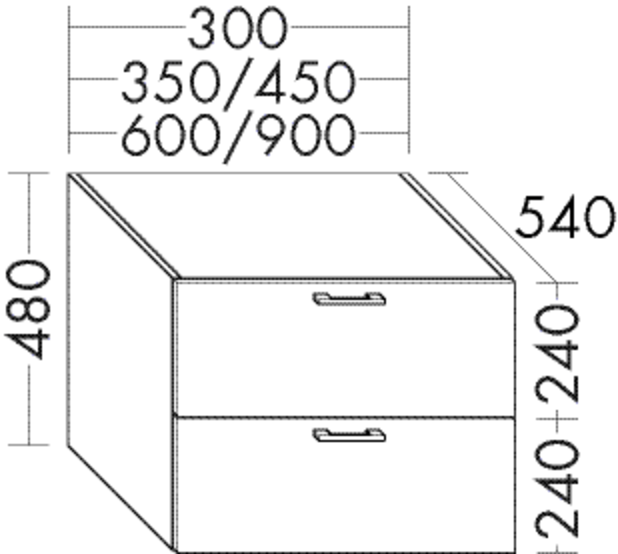 Burgbad Unterschrank Sys30 PG3 480x450x540 Lichtgrau Matt, WUSC045F3355 WUSC045F3355 von Burgbad