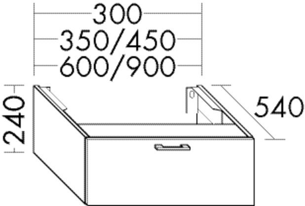 Burgbad Unterschrank Sys30 PG4 240x900x540 Eiche Natur, WURU090F3445 WURU090F3445 von Burgbad