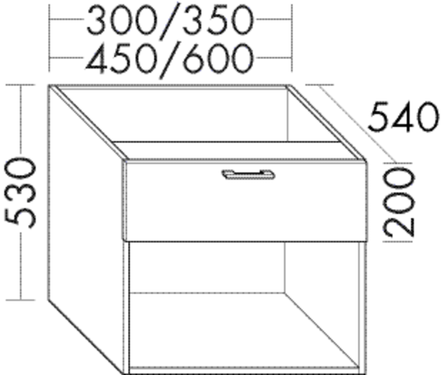 Burgbad Unterschrank Sys30 PG4 520x350x540 Eiche Natur, WVII035F3445 WVII035F3445 von Burgbad