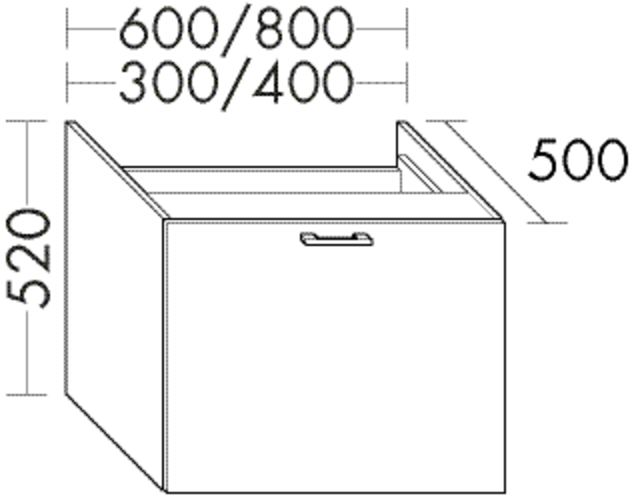 Burgbad Unterschrank Sys30 PG4 520x600x500 Eiche Natur, WUYV060F3445 WUYV060F3445 von Burgbad