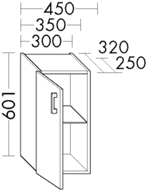 Burgbad Unterschrank Sys30 PG4 601x300x250 Eiche Natur, UM3025LF3445 UM3025LF3445 von Burgbad