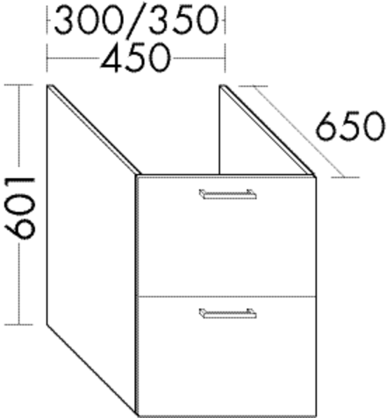 Burgbad Unterschrank Sys30 PG4 601x300x650 Eiche Natur, WVJK030F3445 WVJK030F3445 von Burgbad