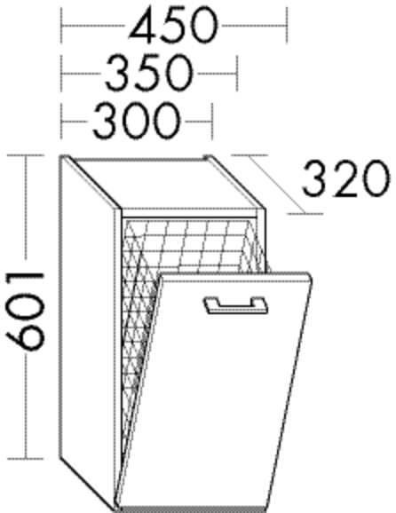 Burgbad Unterschrank Sys30 PG4 601x350x320 Eiche Natur, U3545F3445 U3545F3445 von Burgbad