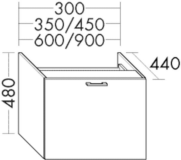 Burgbad Unterschrank zu M3 Sys30 PG4 480x300x440 Sand Hochglanz, WVEL030F3360 WVEL030F3360 von Burgbad