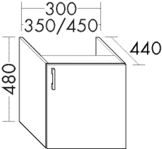 Burgbad Unterschrank zu M3 Sys30 PG4 480x450x440 Eiche Natur, WVEK045LF3445 WVEK045LF3445 von Burgbad