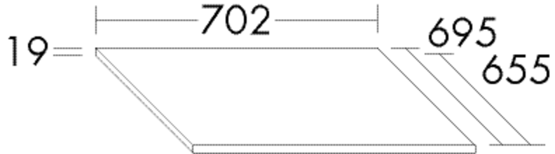 Burgbad Verlängerung zu Abdeckplatte Sys30 PG2 19x702x655 Marone Dekor Trüffel Rahmen, APDFVERF2231 APDFVERF2231 von Burgbad