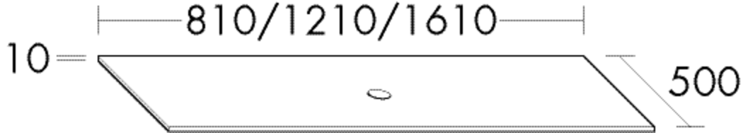 Burgbad Verlängerung zu Waschtisch-Platte Glas HGL 10x...x500 Dunkelgrau Hochglanz, APAA999A0121 APAA999A0121 von Burgbad