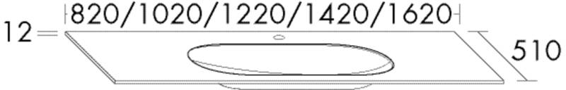 Burgbad Waschtisch Glas HGL 12x820x510 Dunkelrot Hochglanz, GWAY082A0047 GWAY082A0047 von Burgbad