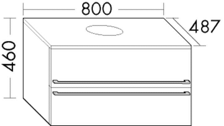 Burgbad Waschtisch-Unterschrank Bell HGL 460x800x487 Anthrazit Hochglanz, WULE080F0934 WULE080F0934 von Burgbad