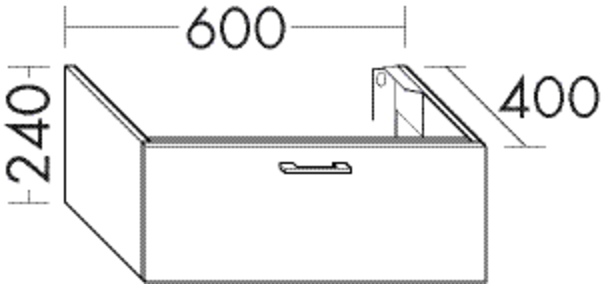 Burgbad Waschtisch-Unterschrank Sys30 PG1 240x600x400 Marone Dekor Trüffel, WVIM060F1718 WVIM060F1718 von Burgbad