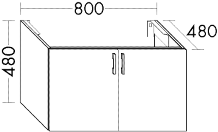 Burgbad Waschtisch-Unterschrank Sys30 PG1 480x1000x480 Marone Dekor Trüffel, WUYG100RF1718 WUYG100RF1718 von Burgbad