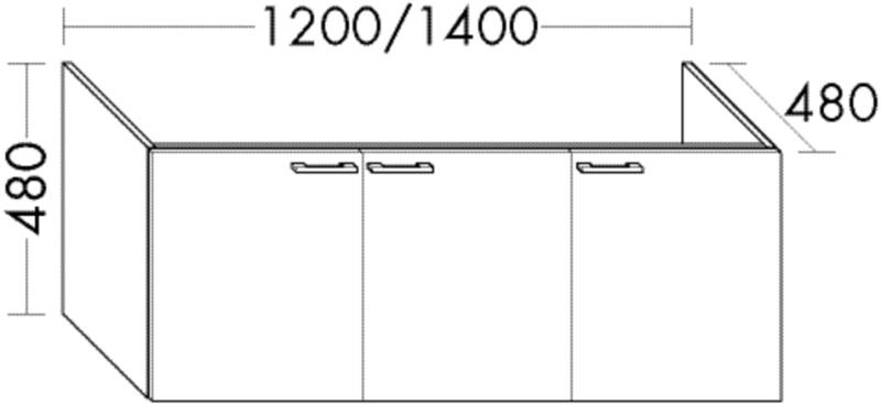 Burgbad Waschtisch-Unterschrank Sys30 PG1 480x1200x480 Frassino Dekor Cappuccino, WUYG120LF3160 WUYG120LF3160 von Burgbad