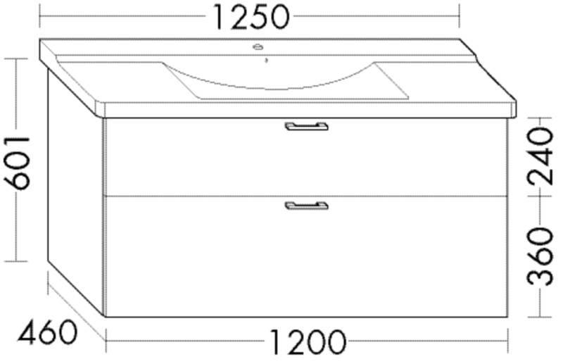 Burgbad Waschtisch-Unterschrank Sys30 PG1 601x1200x460 Eiche Dekor Cashmere, WVFL120F2240 WVFL120F2240 von Burgbad