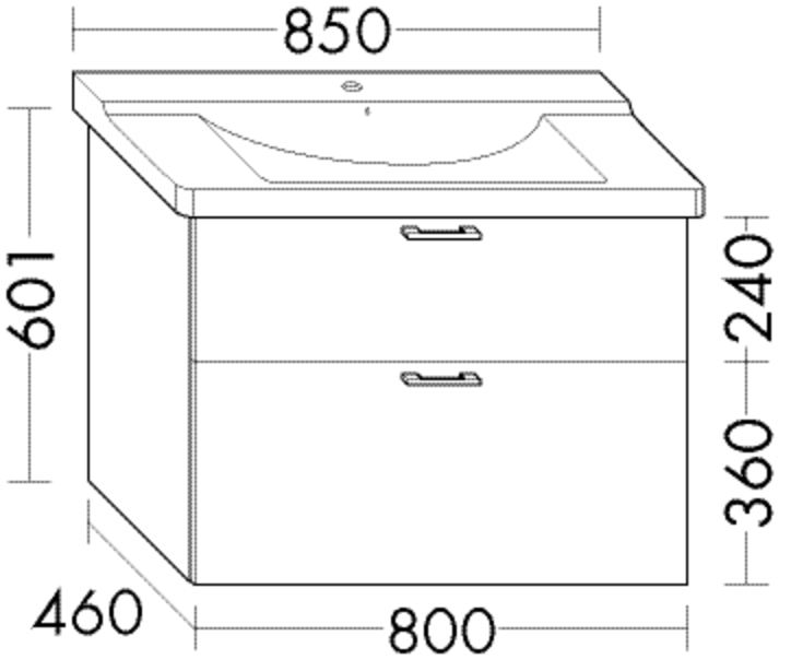 Burgbad Waschtisch-Unterschrank Sys30 PG1 601x800x460 Eiche Dekor Cashmere, WVFL080F2240 WVFL080F2240 von Burgbad