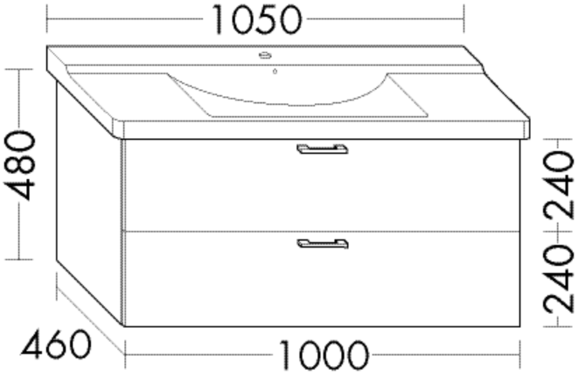 Burgbad Waschtisch-Unterschrank Sys30 PG2 480x1000x460 Leinengrau Hochglanz, WVFK100F3162 WVFK100F3162 von Burgbad