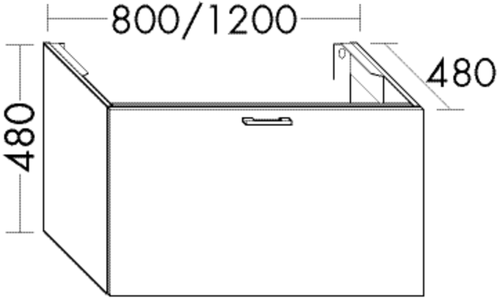 Burgbad Waschtisch-Unterschrank Sys30 PG2 480x1000x480 Weiß Hochglanz, WUYH100461 WUYH100461 von Burgbad