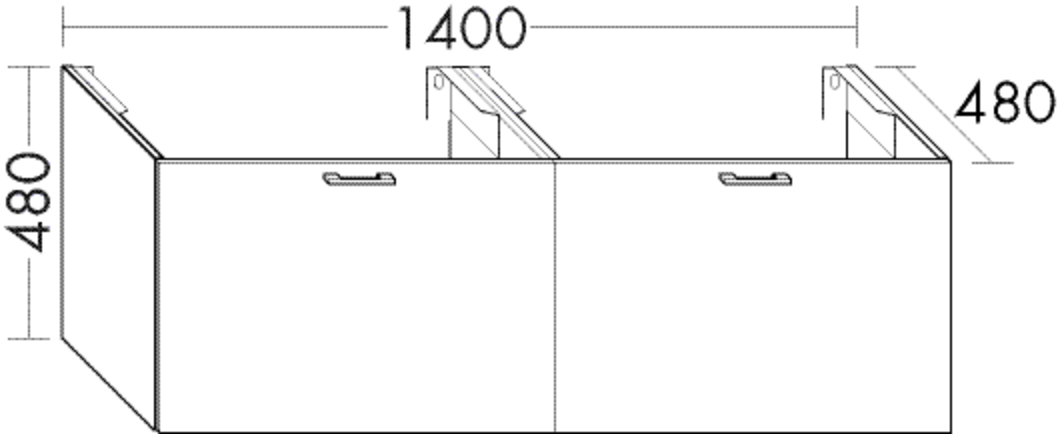 Burgbad Waschtisch-Unterschrank Sys30 PG2 480x1400x480 Tectona D. Zimt Rahmen, WUYH140F3425 WUYH140F3425 von Burgbad