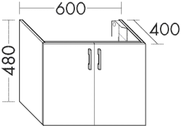 Burgbad Waschtisch-Unterschrank Sys30 PG2 480x600x400 Weiß Hochglanz, WVIK060461 WVIK060461 von Burgbad