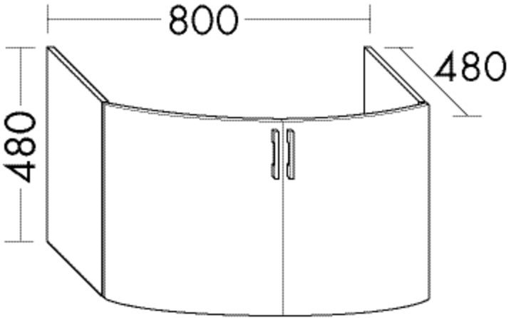 Burgbad Waschtisch-Unterschrank Sys30 PG2 480x800x480 Anthrazit Hochglanz Rahmen, WUYA080F2226 WUYA080F2226 von Burgbad