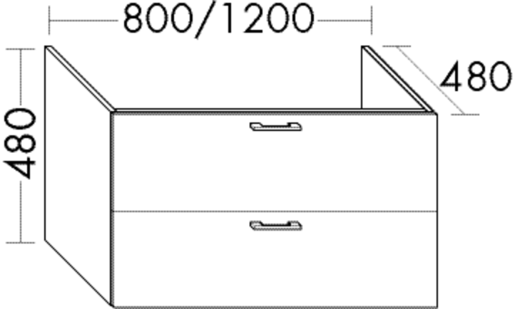 Burgbad Waschtisch-Unterschrank Sys30 PG2 480x800x480 Nussbaum Dekor Samt, WUYI080F2751 WUYI080F2751 von Burgbad