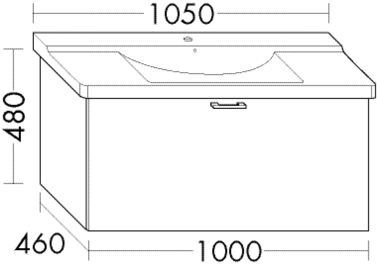 Burgbad Waschtisch-Unterschrank Sys30 PG3 480x1000x460 Schwarz Hochglanz, WVFJ100F2755 WVFJ100F2755 von Burgbad