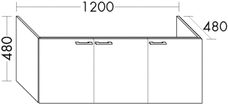 Burgbad Waschtisch-Unterschrank Sys30 PG4 480x1400x480 Eiche Fineline Hell, WUYG140RF3444 WUYG140RF3444 von Burgbad