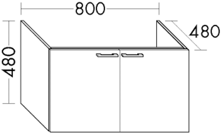 Burgbad Waschtisch-Unterschrank Sys30 PG4 480x800x480 Eiche Natur, WUYG080F3445 WUYG080F3445 von Burgbad