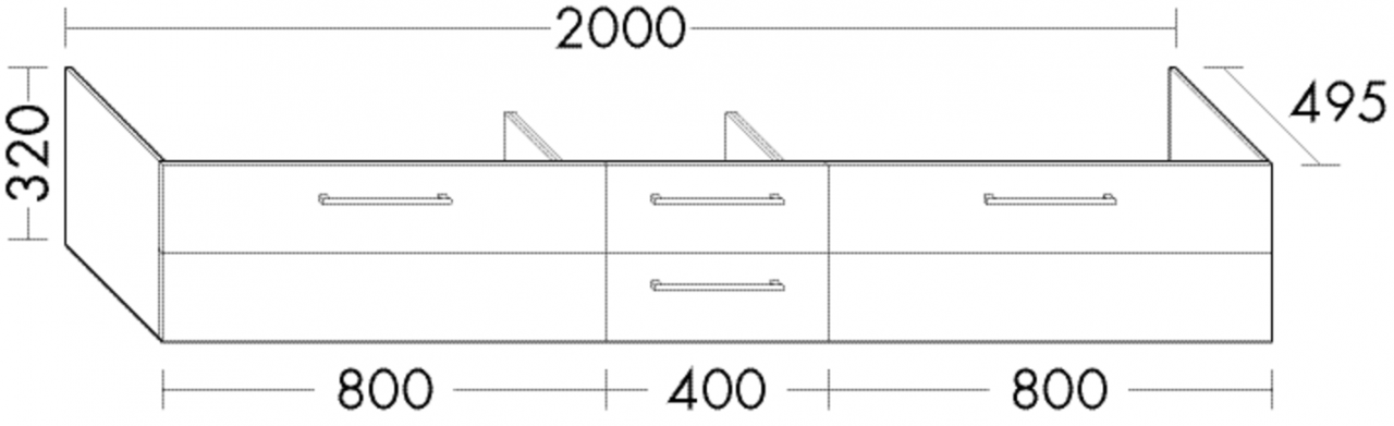 Burgbad Waschtischunterschrank Crono HGL 320x2000x495 Bambus Natur, WUTA200F1811 WUTA200F1811 von Burgbad