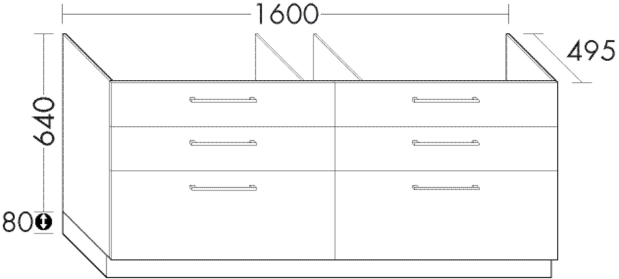 Burgbad Waschtischunterschrank Crono HGL 720x1600x495 Eiche Natur, SEVI160F1806 SEVI160F1806 von Burgbad