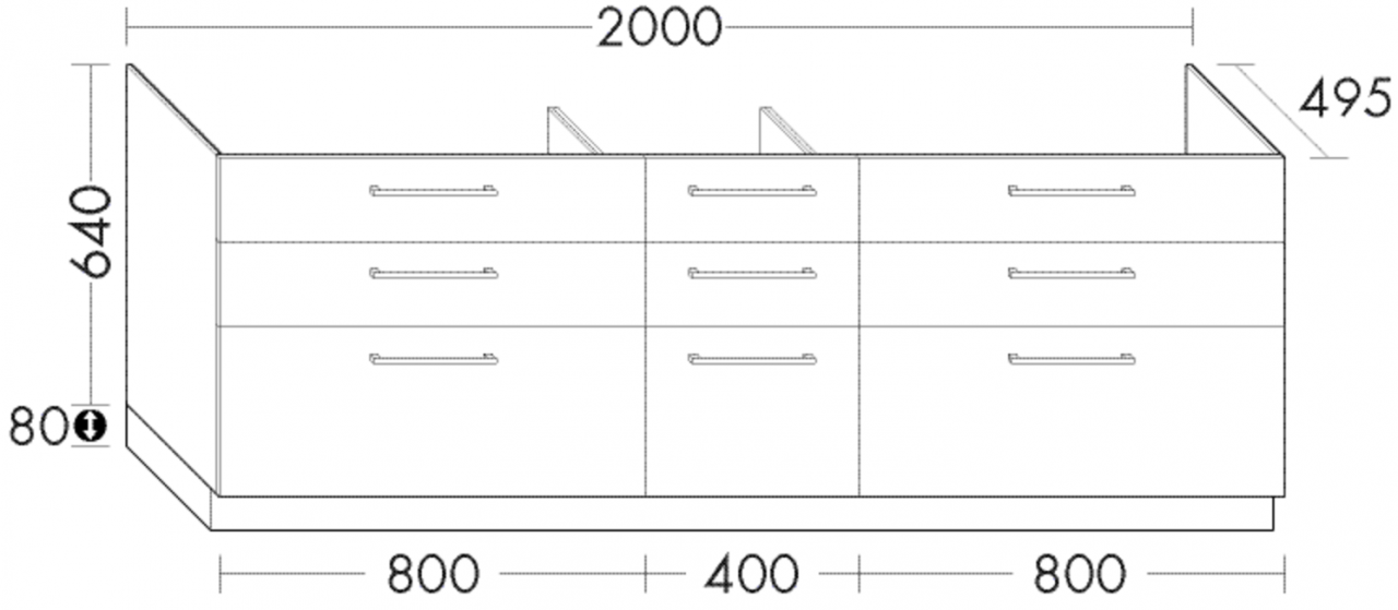 Burgbad Waschtischunterschrank Crono HGL 720x2000x495 Bambus Natur, SEVK200F1811 SEVK200F1811 von Burgbad