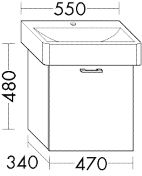 Burgbad Waschtischunterschrank Sys30 PG1 480x470x340 Weiß Matt, WUOZ047F1719 WUOZ047F1719 von Burgbad