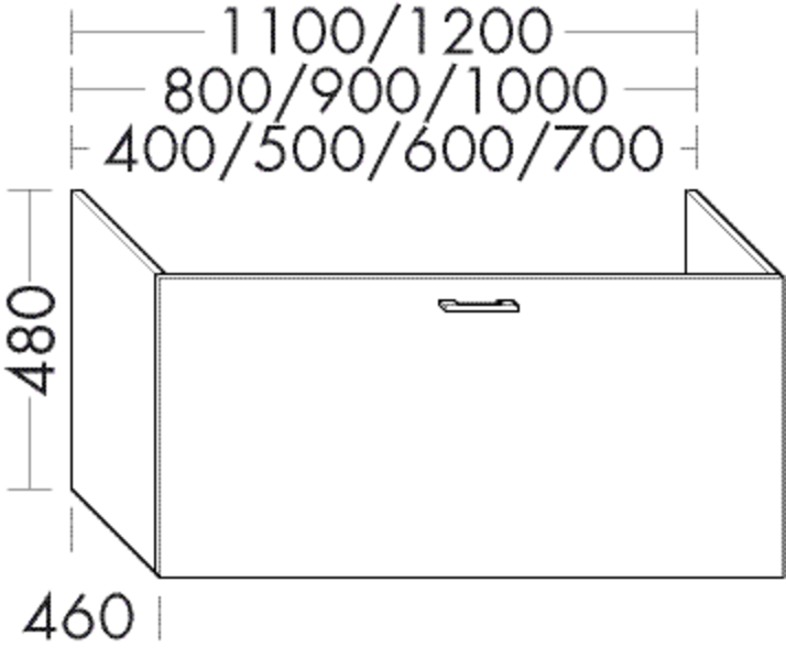 Burgbad Waschtischunterschrank Sys30 PG2 480x600x460 Anthrazit Hochglanz, WSBA060F0945 WSBA060F0945 von Burgbad