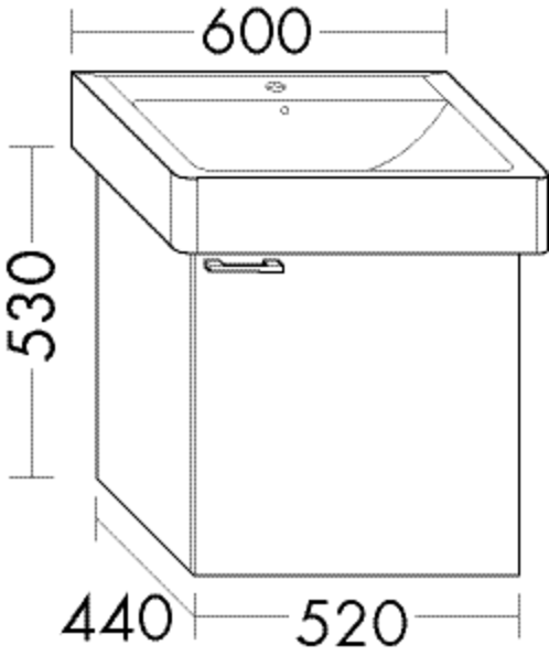 Burgbad Waschtischunterschrank Sys30 PG2 530x520x440 Leinengrau Hochglanz Rahmen, WTU5214RF3164 WTU5214RF3164 von Burgbad