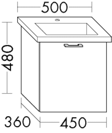 Burgbad Waschtischunterschrank Sys30 PG3 480x450x360 Sand Matt, WURG045F3352 WURG045F3352 von Burgbad