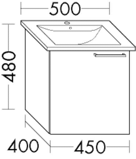 Burgbad Waschtischunterschrank Sys30 PG3 480x450x400 Eiche Graubraun Wellenschlag, WVBQ045RF1249 WVBQ045RF1249 von Burgbad