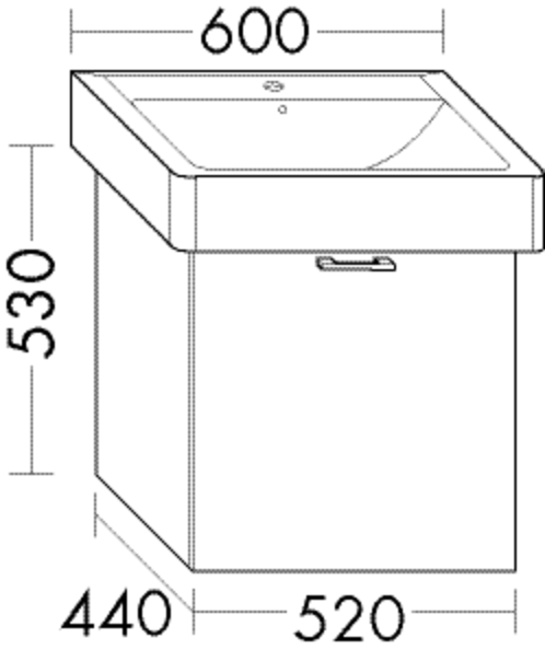 Burgbad Waschtischunterschrank Sys30 PG3 530x520x440 Dunkelgrau Matt, WTU521AF3357 WTU521AF3357 von Burgbad