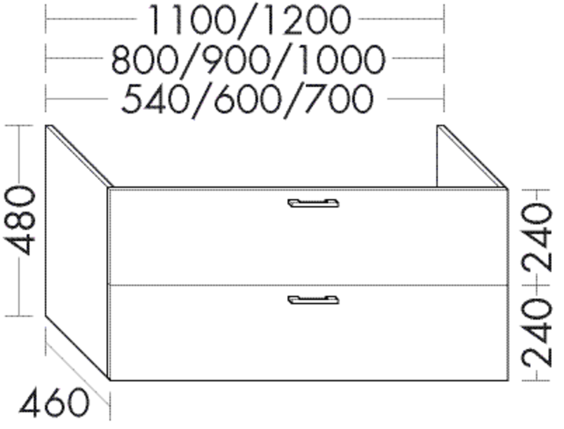 Burgbad Waschtischunterschrank Sys30 PG4 480x1000x460 Eiche Natur, WSCA100F3445 WSCA100F3445 von Burgbad