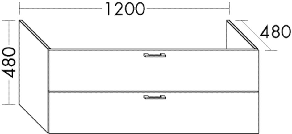 Burgbad Waschtischunterschrank Sys30 PG4 480x1200x480 Eiche Natur, WUGR121LF3445 WUGR121LF3445 von Burgbad