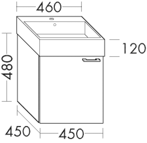 Burgbad Waschtischunterschrank Sys30 PG4 480x450x450 Eiche Natur, WVED045LF3445 WVED045LF3445 von Burgbad