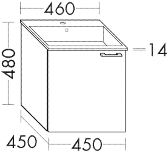 Burgbad Waschtischunterschrank Sys30 PG4 480x450x450 Eiche Schwarz, WVAK045LF3449 WVAK045LF3449 von Burgbad