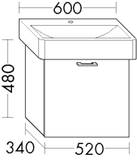 Burgbad Waschtischunterschrank Sys30 PG4 480x520x340 Eiche Natur, WUOZ052F3445 WUOZ052F3445 von Burgbad